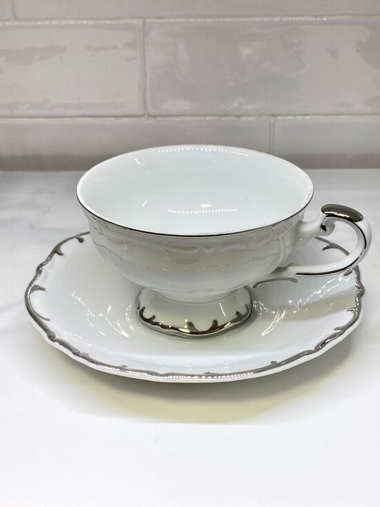 BRISTOL Other - Vintage Bristol Fine China Tea Cup Saucer Set Nativity S-3213 Japan Platinum Tri